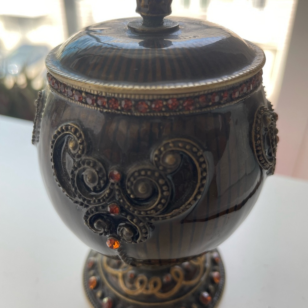 Vintage Brown Mini Chalice With Rhinestones